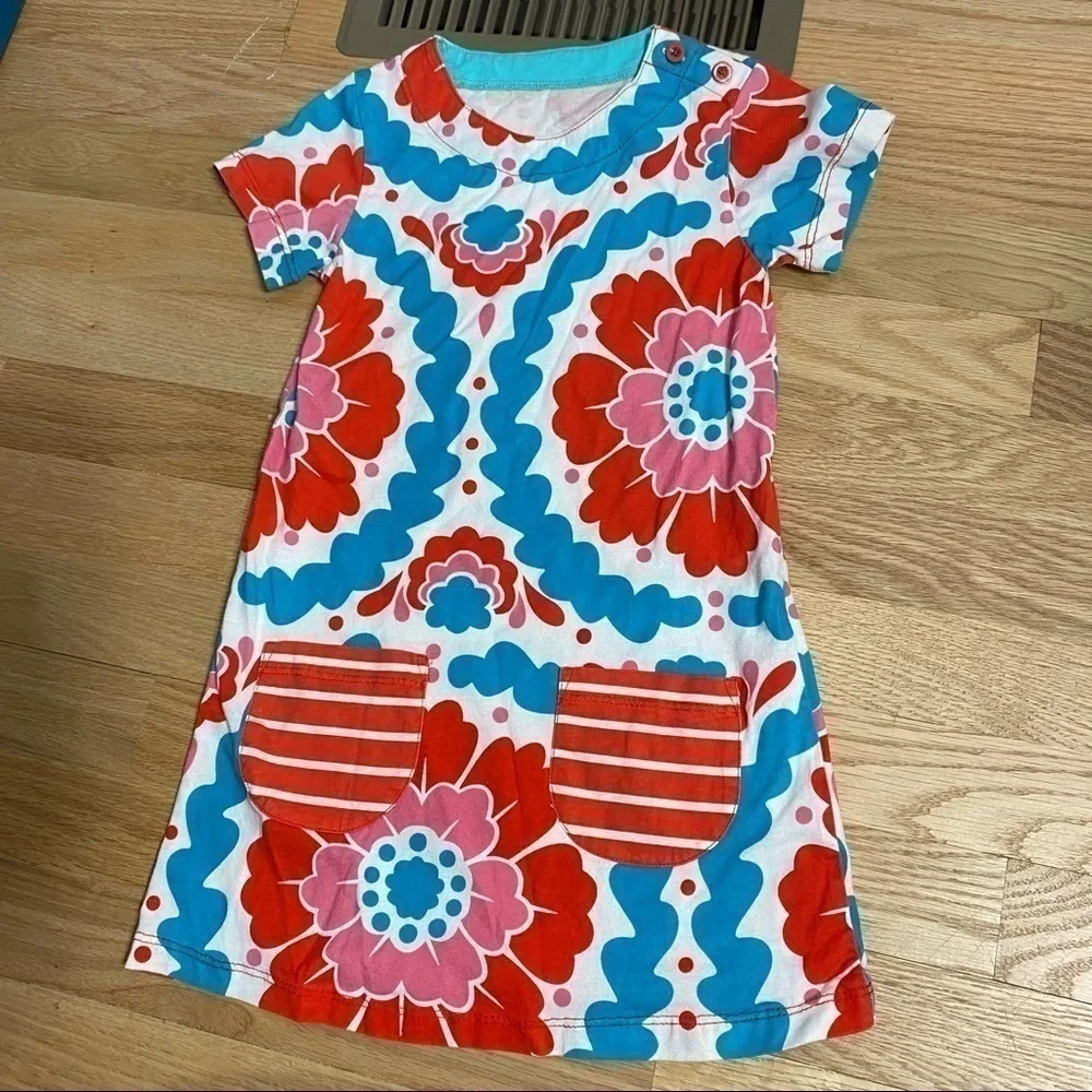 3T Dress Bundle Carter’s Pink Diamond Print Blue Red Floral  Kids Girls